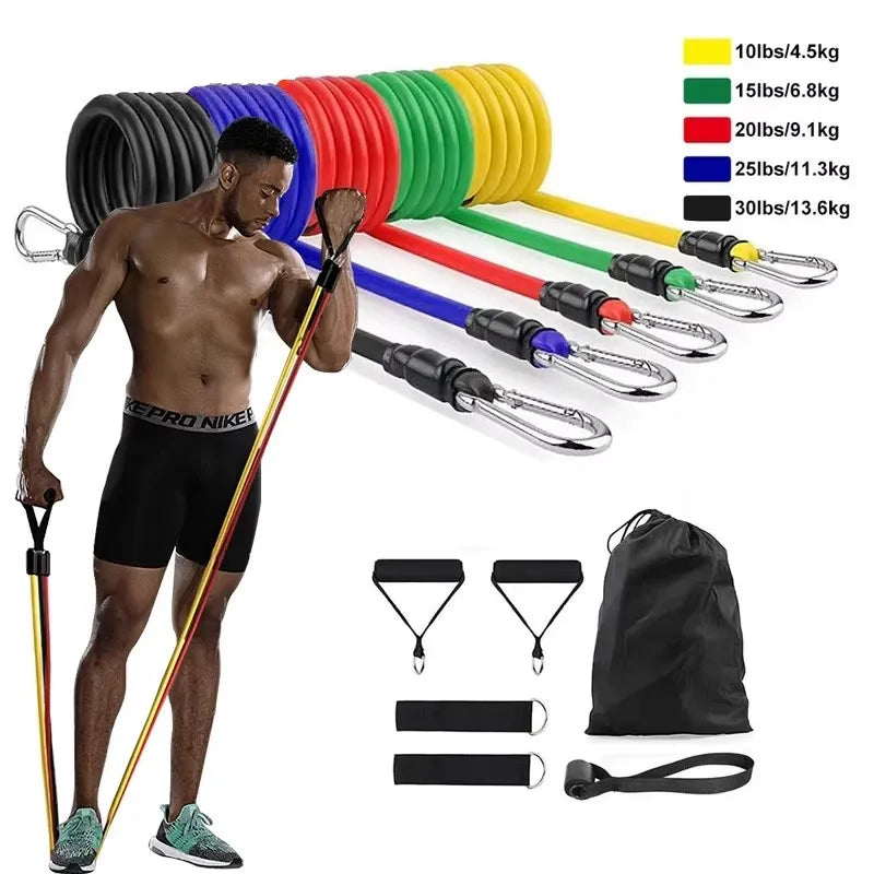 11-Piece Resistance Band Set Full Body Home Gym & Fitness Equipment - Impact Core Fitness