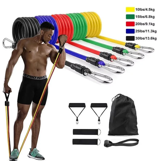 11-Piece Resistance Band Set Full Body Home Gym & Fitness Equipment - Impact Core Fitness