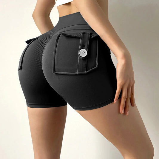 High Waist Cargo Gym Shorts for Women with Functional Pockets - Impact Core Fitness