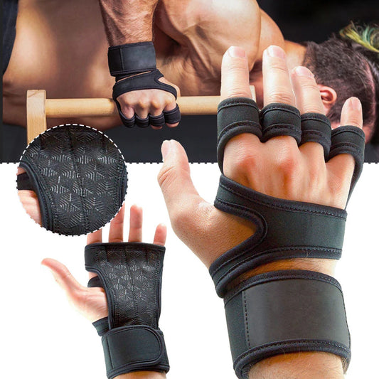 Half Finger Gym Gloves With Wrist Support Non-Slip Palm Protector Workout Gloves - Impact Core Fitness