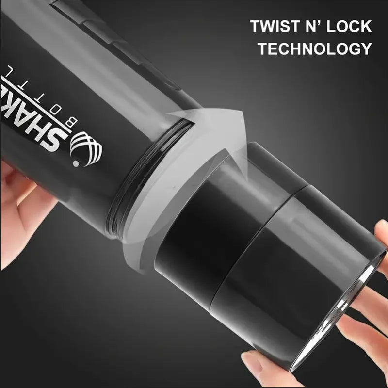 Protein Shaker Bottle with 2-Layer Storage Leakproof Gym Shaker for Protein Powder - Impact Core Fitness