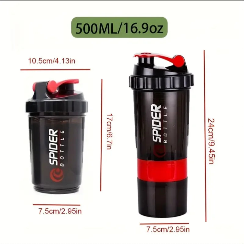 Protein Shaker Bottle with 2-Layer Storage Leakproof Gym Shaker for Protein Powder - Impact Core Fitness