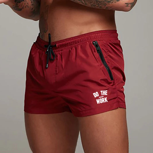 Men's Swimsuit Swim Shorts Summer Casual Beach Board Shorts   for Men Quick Dry Running Surf Fitness Gym Shorts Zipper Pocket - Impact Core Fitness