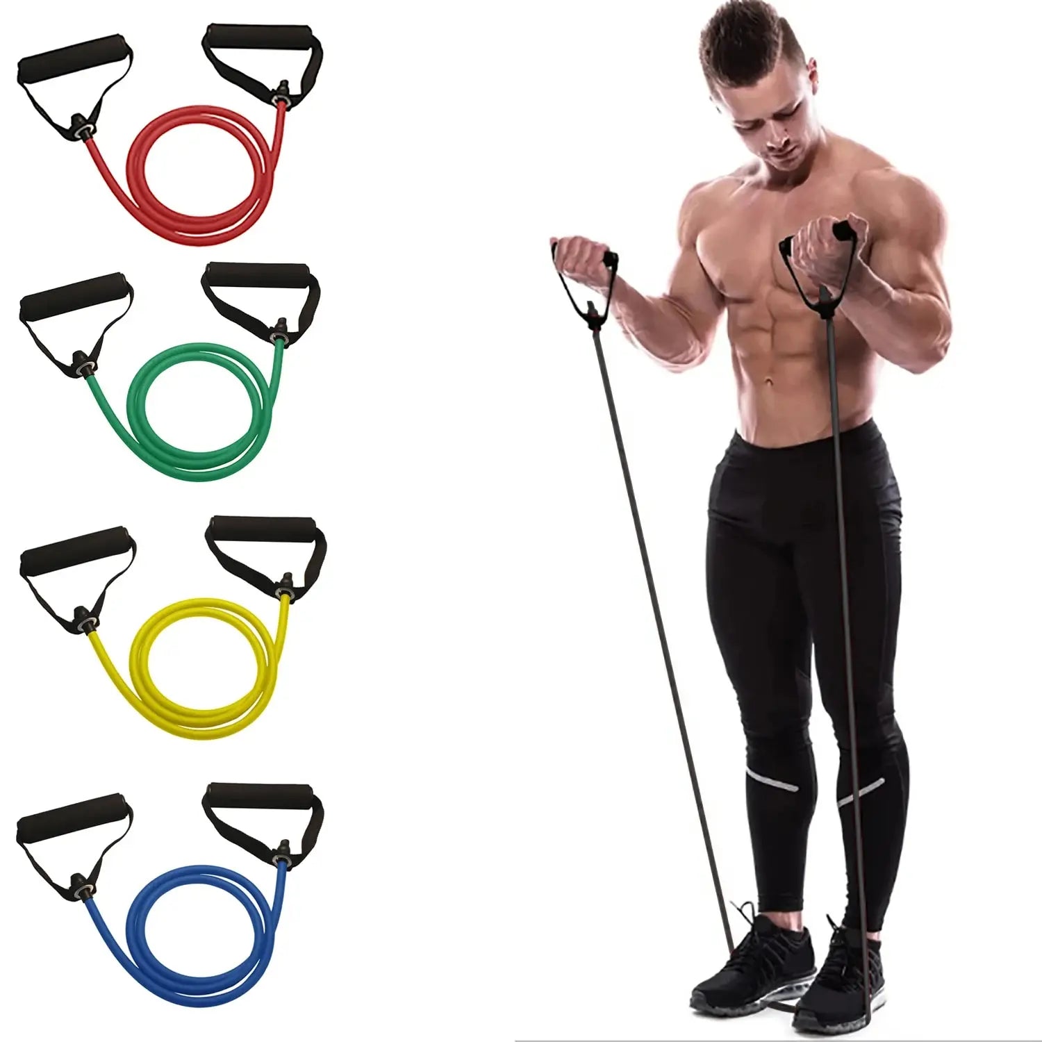 Fitness Resistance Bands with Handles Portable Home Gym Workout Rope - Impact Core Fitness