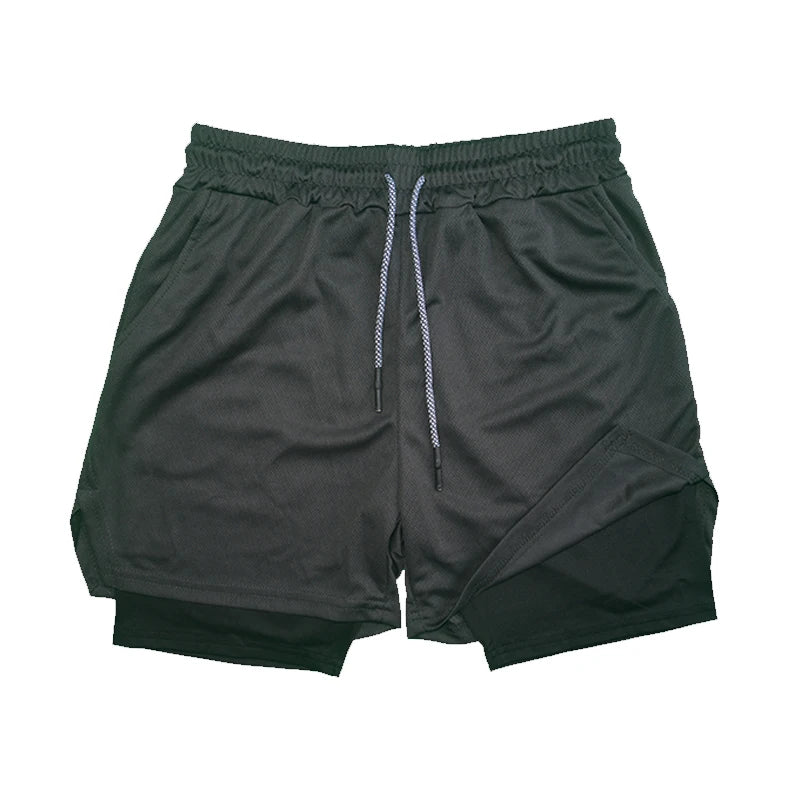 Men's 2-in-1 Running & Gym Shorts Quick-Dry with Secure Phone Pocket - Impact Core Fitness