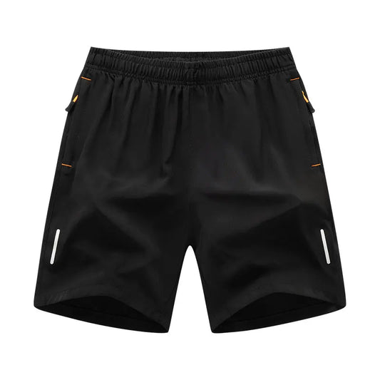 Men's Quick Dry Athletic Sports Shorts with Zipper Pockets & Reflective Accents - Impact Core Fitness
