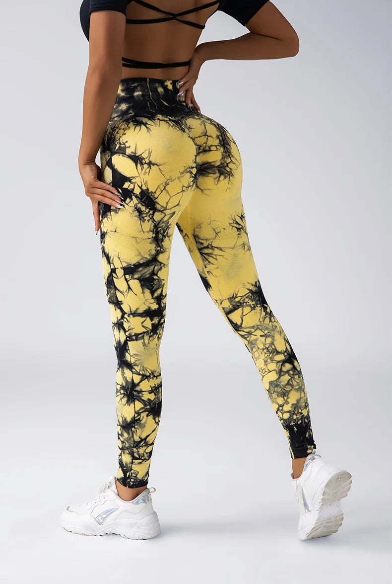 High-Rise Compression Yoga Pants Push Up Seamless Gym Leggings Breathable Tummy Control Running Tights - Impact Core Fitness