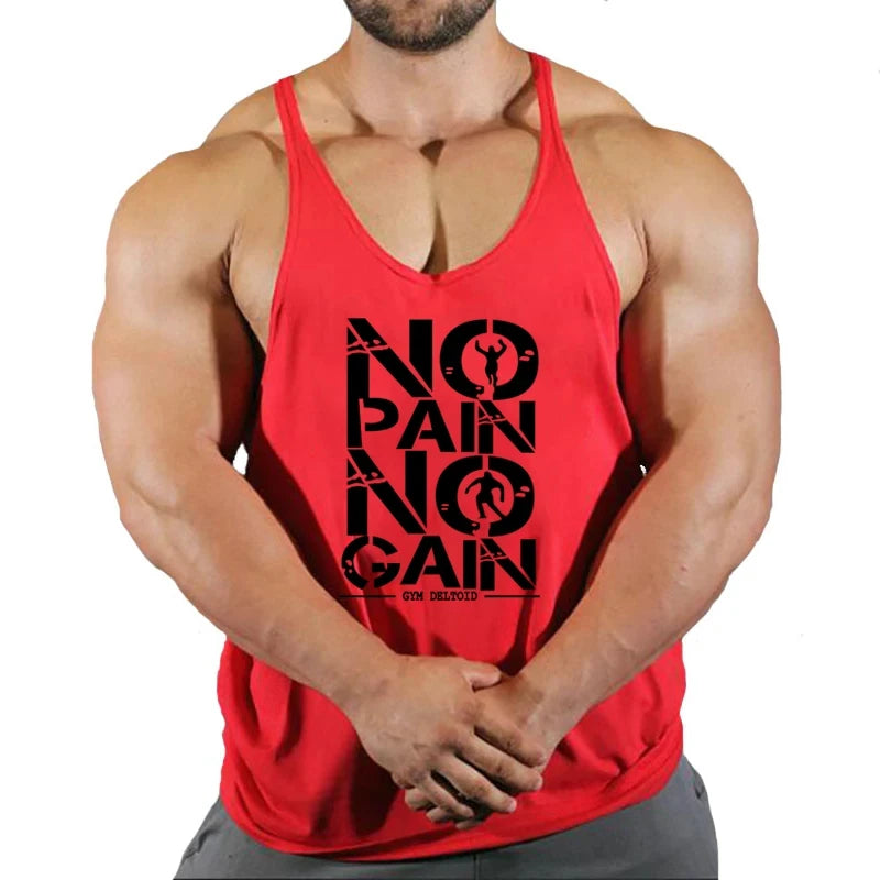 No Pain No Gain Gym Tank Top Men's Sleeveless Workout & Bodybuilding Vest - Impact Core Fitness