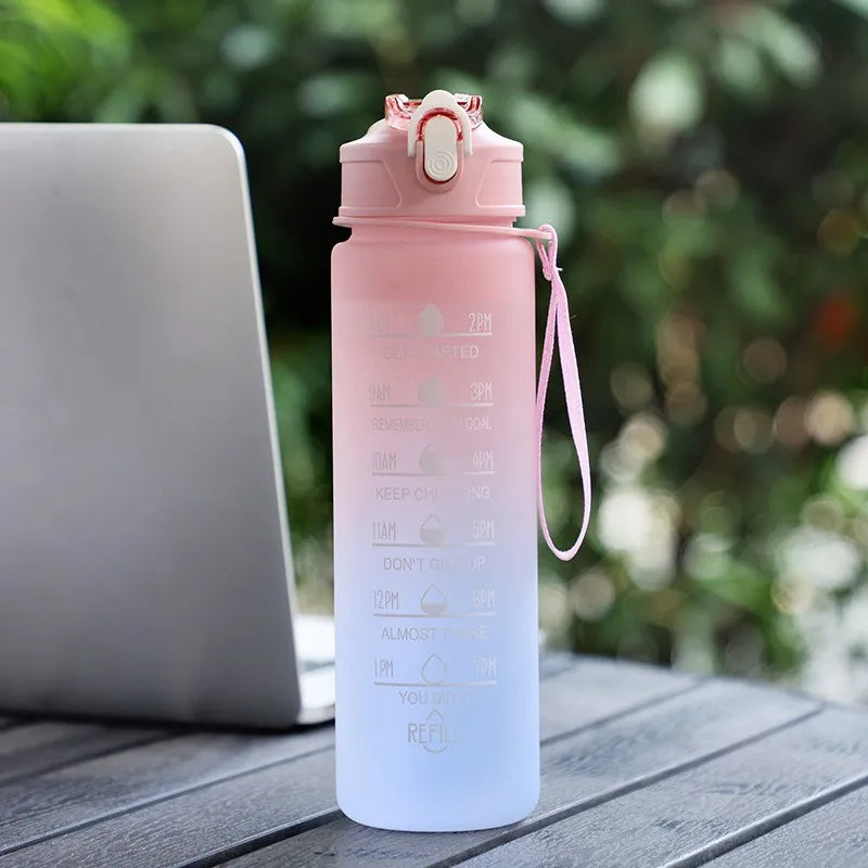 700ML Motivational Water Bottle with Straw Frosted BPA-Free Sports Cup - Impact Core Fitness