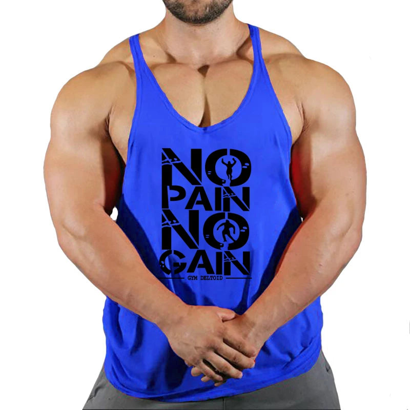 No Pain No Gain Gym Tank Top Men's Sleeveless Workout & Bodybuilding Vest - Impact Core Fitness