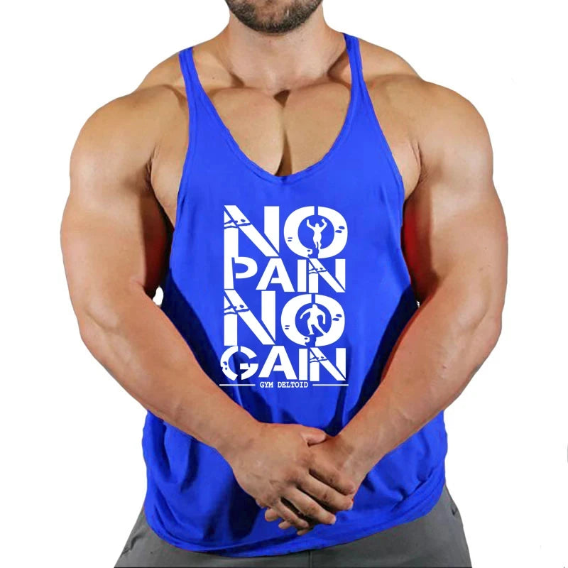 No Pain No Gain Gym Tank Top Men's Sleeveless Workout & Bodybuilding Vest - Impact Core Fitness