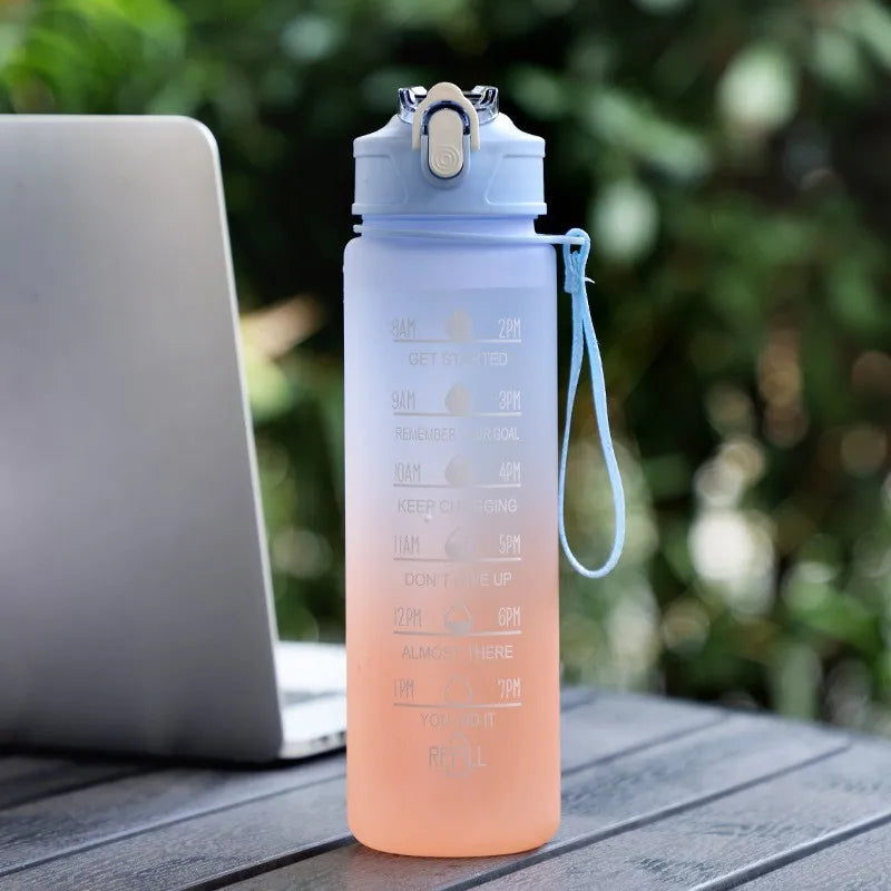 700ML Motivational Water Bottle with Straw Frosted BPA-Free Sports Cup - Impact Core Fitness