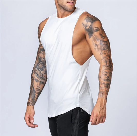 Men's Gym Clothing Summer Fitness Cotton Tank Top Men Jogging Bodybuilding Sleeveless Shirt Breathable O-Neck Casual Muscle Vest - Impact Core Fitness