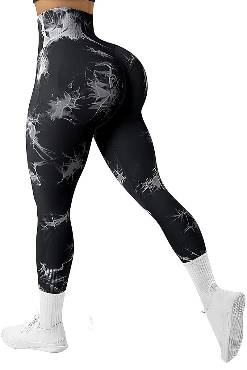 High-Rise Compression Yoga Pants Push Up Seamless Gym Leggings Breathable Tummy Control Running Tights - Impact Core Fitness