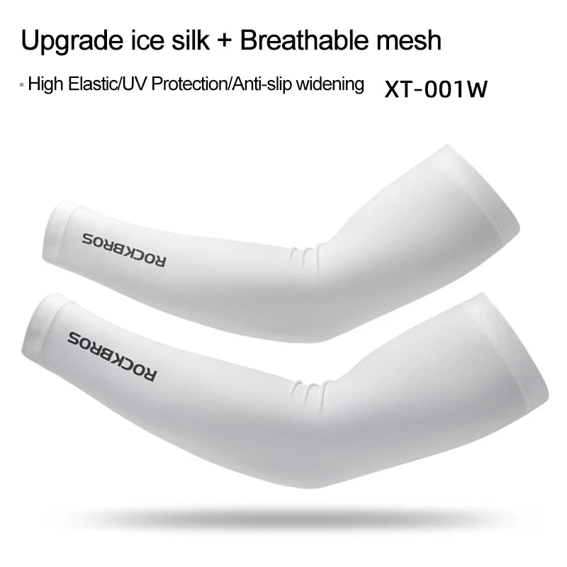 ROCKBROS Cooling Arm Sleeves Ice Fabric UV Protection for Cycling & Running - Impact Core Fitness