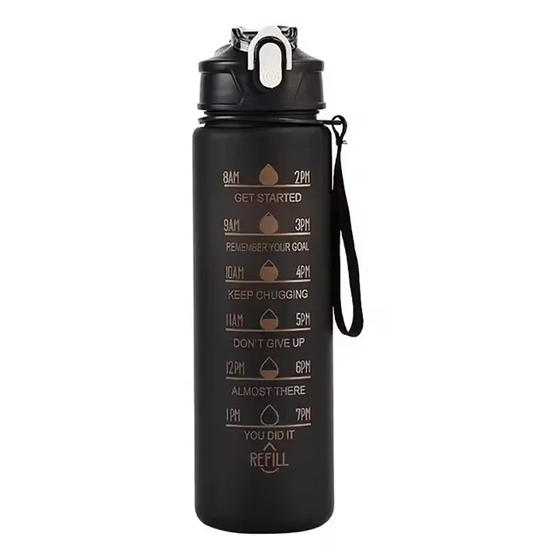 700ML Motivational Water Bottle with Straw Frosted BPA-Free Sports Cup - Impact Core Fitness