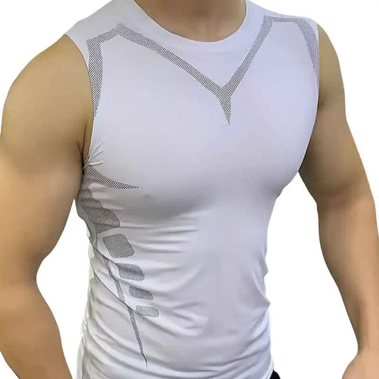 Men's Athletic Compression Sleeveless Tank Top for Gym Workout & Fitness Training - Impact Core Fitness
