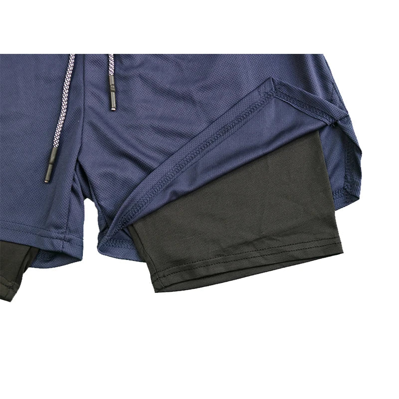 Men's 2-in-1 Running & Gym Shorts Quick-Dry with Secure Phone Pocket - Impact Core Fitness