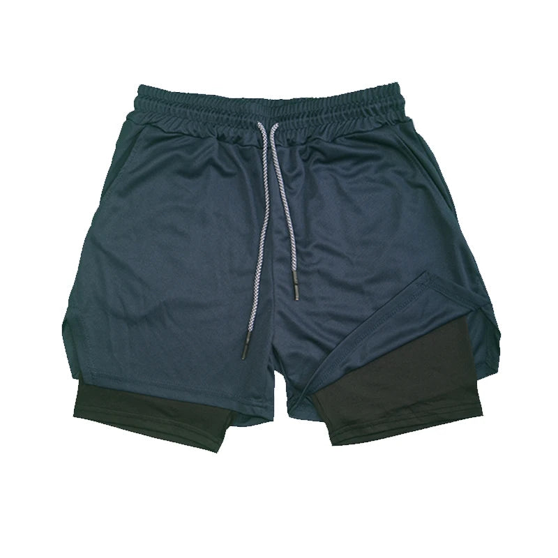Men's 2-in-1 Running & Gym Shorts Quick-Dry with Secure Phone Pocket - Impact Core Fitness