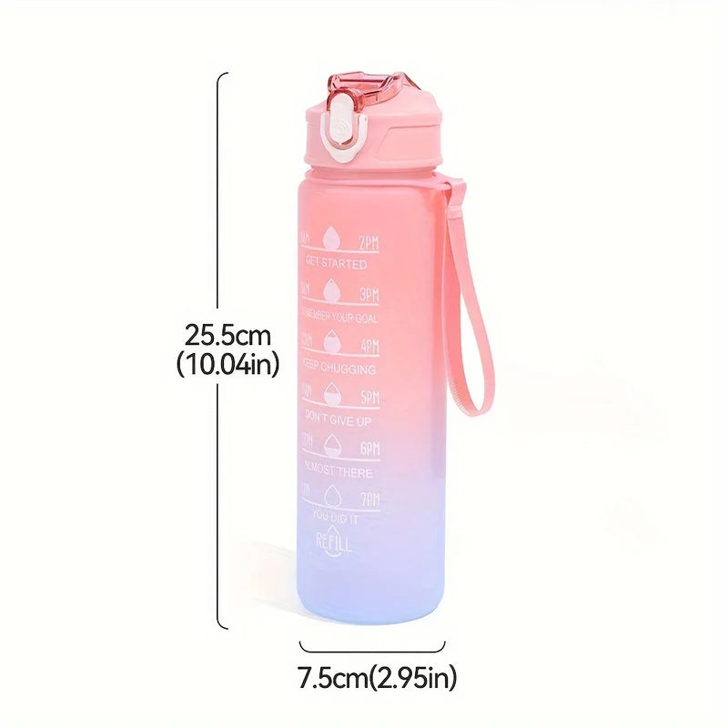 700ML Motivational Water Bottle with Straw Frosted BPA-Free Sports Cup - Impact Core Fitness