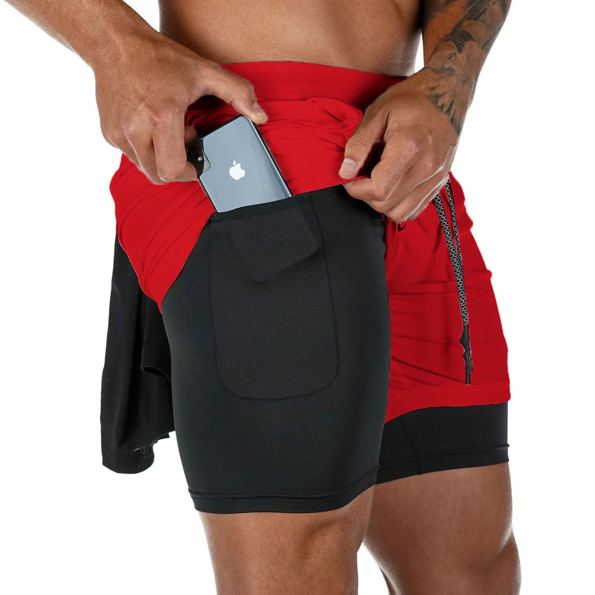 Men's 2-in-1 Running & Gym Shorts Quick-Dry with Secure Phone Pocket - Impact Core Fitness