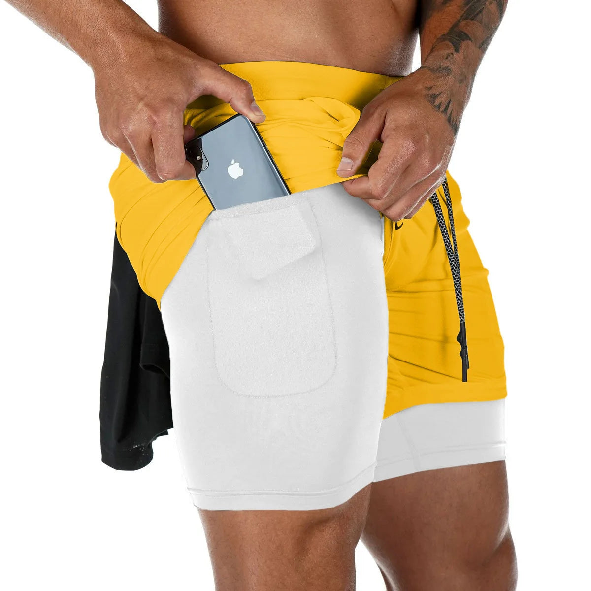 Men's 2-in-1 Running & Gym Shorts Quick-Dry with Secure Phone Pocket - Impact Core Fitness