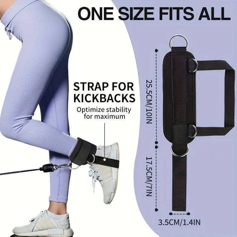Padded Ankle Straps for Cable Machines 4 D-Ring Cuffs for Glute Kickbacks - Impact Core Fitness