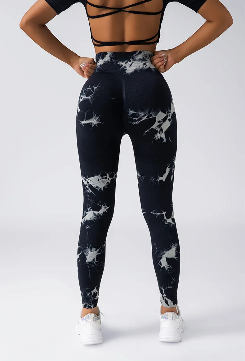 High-Rise Compression Yoga Pants Push Up Seamless Gym Leggings Breathable Tummy Control Running Tights - Impact Core Fitness