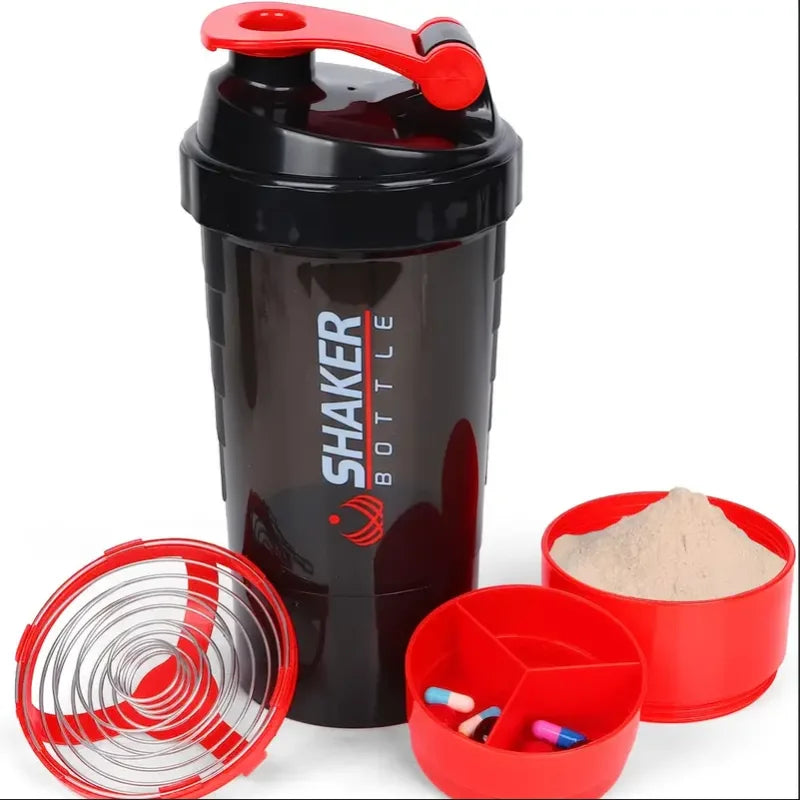 Protein Shaker Bottle with 2-Layer Storage Leakproof Gym Shaker for Protein Powder - Impact Core Fitness