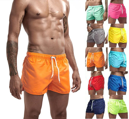 Men's Quick Dry Solid Color Swim Trunks Beach Shorts for Summer Vacation - Impact Core Fitness