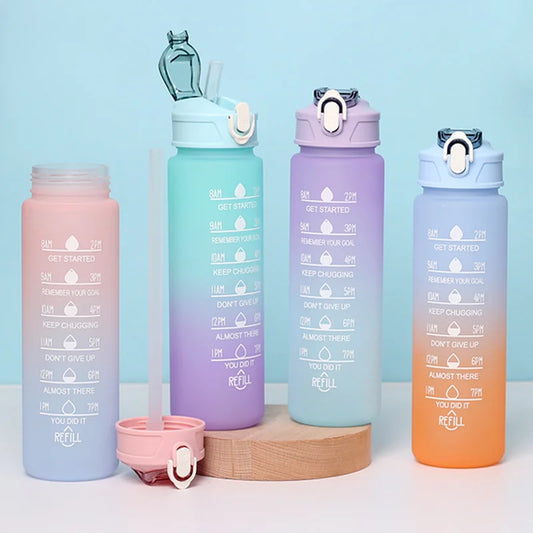 700ML Motivational Water Bottle with Straw Frosted BPA-Free Sports Cup - Impact Core Fitness