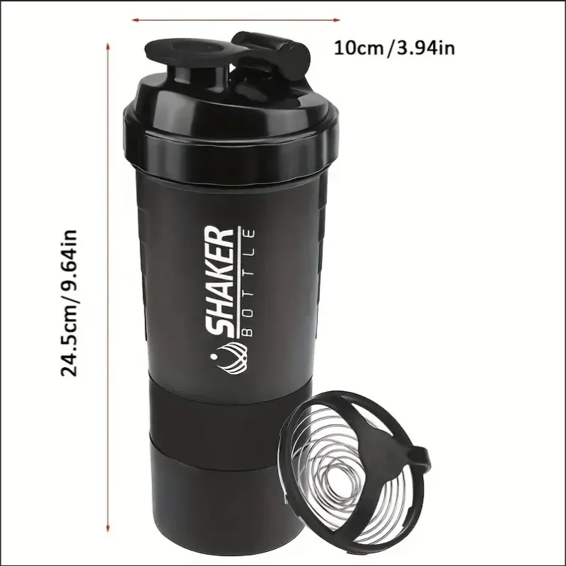 Protein Shaker Bottle with 2-Layer Storage Leakproof Gym Shaker for Protein Powder - Impact Core Fitness