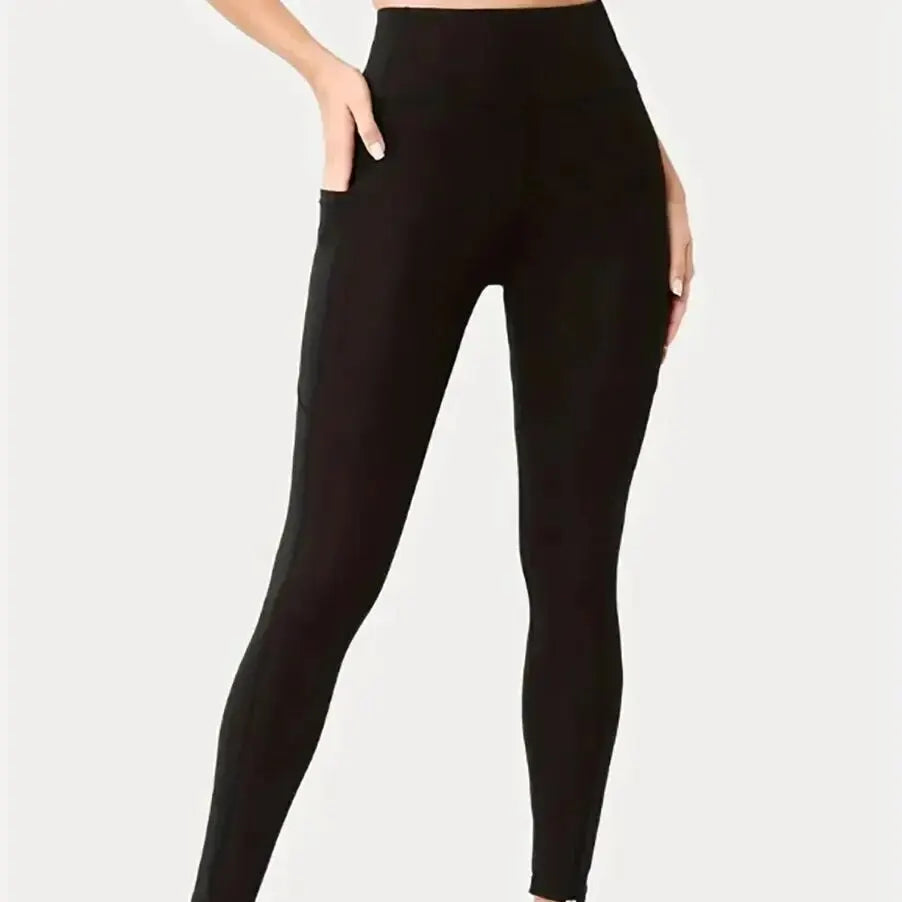 High-Waist Tummy Control Pocket Yoga Pants Booty Lifting Seamless Gym Leggings Squat-Proof Workout Tights - Impact Core Fitness