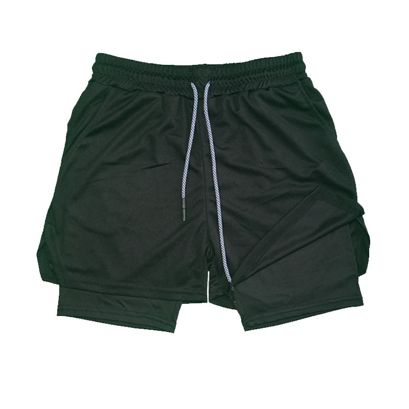 Men's 2-in-1 Running & Gym Shorts Quick-Dry with Secure Phone Pocket - Impact Core Fitness