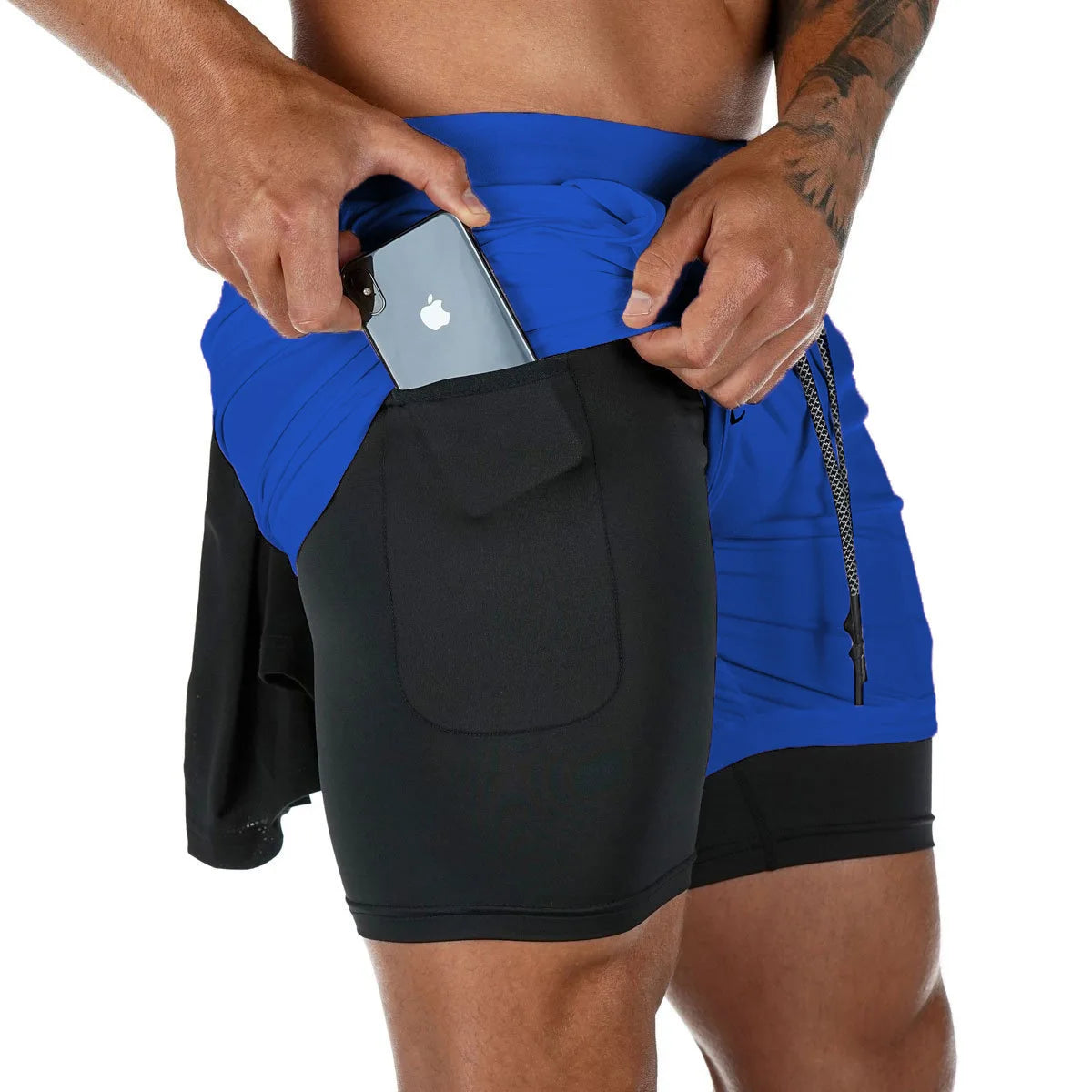 Men's 2-in-1 Running & Gym Shorts Quick-Dry with Secure Phone Pocket - Impact Core Fitness
