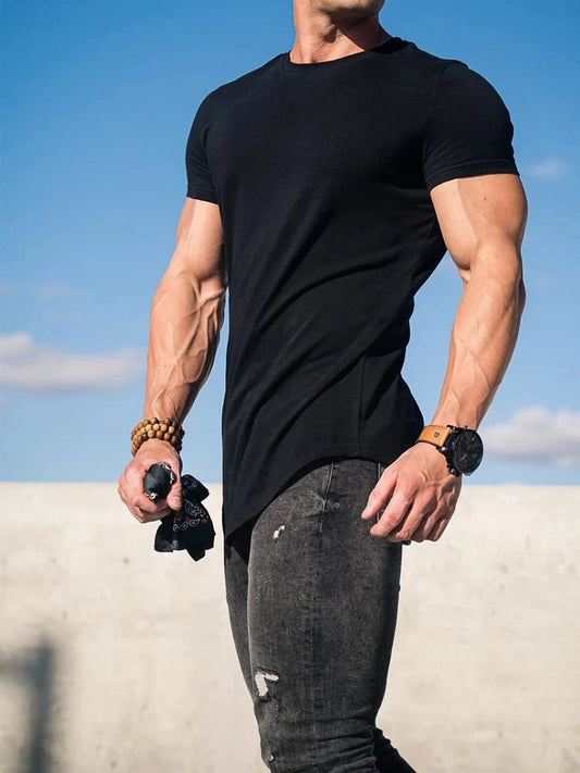 Muscle Fitness T-shirt Summer Men's Athleisure Workout short sleeve T-shirt High Quality cotton Men T-shirt Gym Sport Shirt Tops - Impact Core Fitness