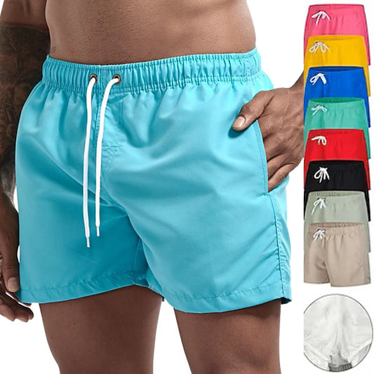 Swim Trunks Swim Shorts for Men Quick Dry Board Shorts Bathing Suit Breathable Drawstring With Pockets for Surfing Beach Summer - Impact Core Fitness