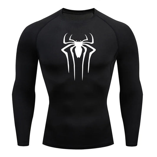 Men's Superhero Compression Shirt Long Sleeve Athletic Workout Running Base Layer - Impact Core Fitness