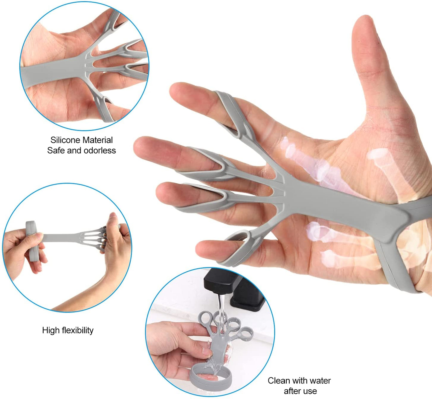 Silicone Finger Stretcher Hand Grip Strength Trainer Arthritis Grip Device - Impact Core Fitness