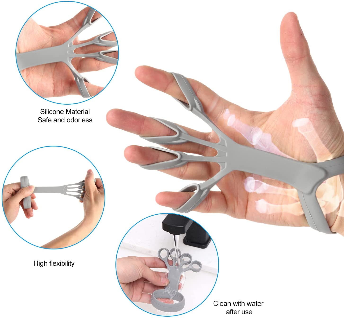 Silicone Finger Stretcher Hand Grip Strength Trainer Arthritis Grip Device - Impact Core Fitness